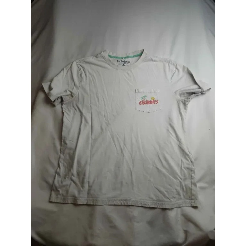 Chubbies The Weekend Has Arrived Pocket T-Shirt Mens Large White Graphic Tee